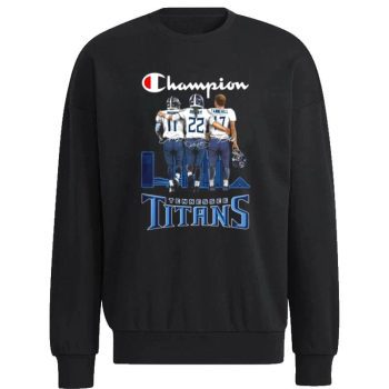 Tennessee Titans Brown Henry And Tannehill Champions Skyline Signatures Unisex Sweatshirt