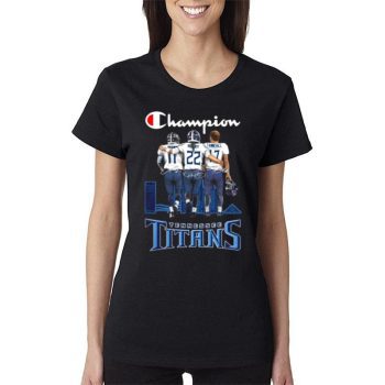 Tennessee Titans Brown Henry And Tannehill Champions Skyline Signatures Women Lady T-Shirt