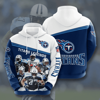 Tennessee Titans Legends 3D Unisex Pullover Hoodie - Neon Blue White IHT2335