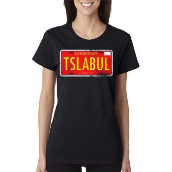 Tesla Bull License Plate Women Lady T-Shirt