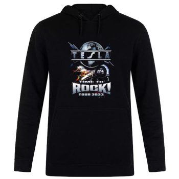 Tesla Time To Rock Brian1 2023 New Tour Unisex Pullover Hoodie