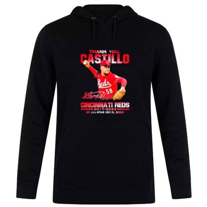 Thank You Castillo Cincinnati Reds 2017 2022 2X All Star 2019 2022 Signature Unisex Pullover Hoodie