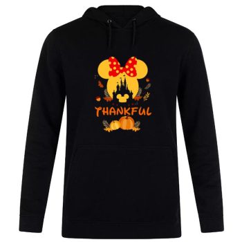 Thanksgiving Minnie Head With Black Castle Pumpkin Disney Thanksgiving S Unisex Pullover Hoodie
