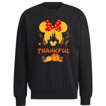 Thanksgiving Minnie Head With Black Castle Pumpkin Disney Thanksgiving S Unisex Sweatshirt