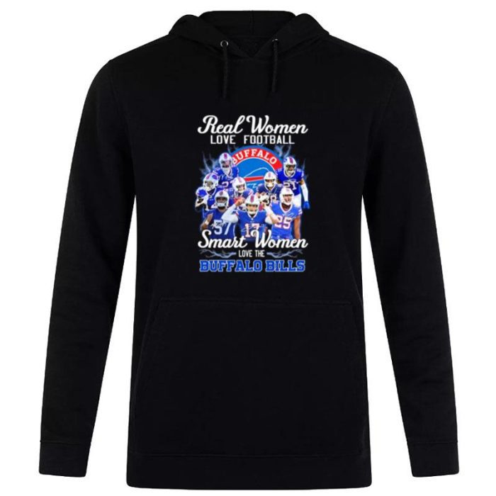 Thanksgiving Real Women Love Football Smart Women Love The Buffalo Bills Signatures Unisex Pullover Hoodie