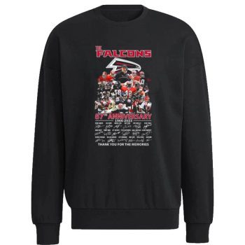 The Atlanta Falcons 57Th Anniversary 1966 2023 Thank You For The Memories Signatures Unisex Sweatshirt