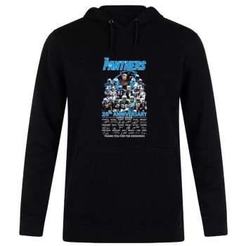 The Carolina Panthers 25Th Anniversary 1995 2023 Thank You For The Memories Signatures Unisex Pullover Hoodie