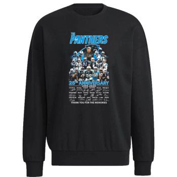 The Carolina Panthers 25Th Anniversary 1995 2023 Thank You For The Memories Signatures Unisex Sweatshirt