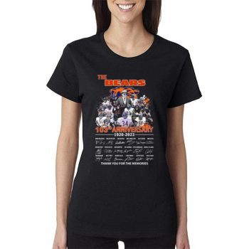 The Chicago Bears 103Rd Anniversary 1920 2023 Thank You For The Memories Signatures Women Lady T-Shirt
