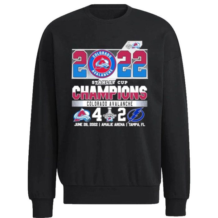The Colorado Avalanche 2022 Stanley Cup Champions Avalanche 4 2 Lightning Unisex Sweatshirt