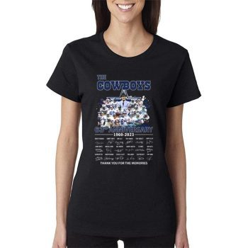 The Dallas Cowboys 63Rd Anniversary 1960 2023 Thank You For The Memories Signatures Women Lady T-Shirt