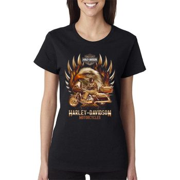 The Eagle Symbol Harley Davidson Retro Motorcycles Women Lady T-Shirt