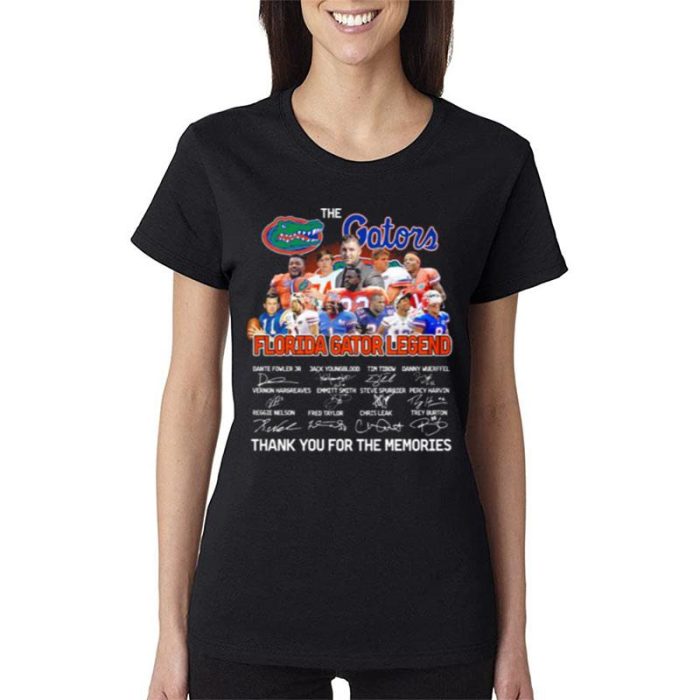 The Florida Gators Legend Thank You For The Memories Signatures Women Lady T-Shirt
