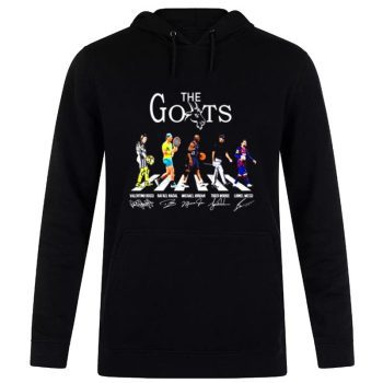 The Goats Abbey Road Valentino Rossi Rafael Nadal Michael Jordan Tiger Woods And Lionel Messi Signatures Unisex Pullover Hoodie