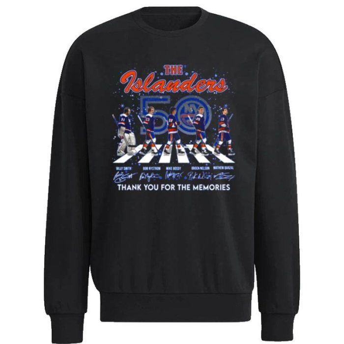 The New York Islanders Road Abbey Signatures Thank You For The Memories Unisex Sweatshirt