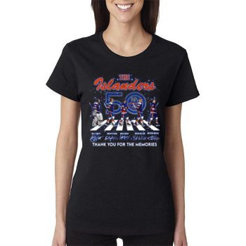 The New York Islanders Road Abbey Signatures Thank You For The Memories Women Lady T-Shirt