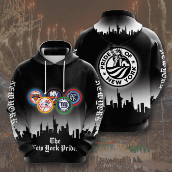 The New York Pride Sport Teams 3D Unisex Pullover Hoodie - Black IHT2662