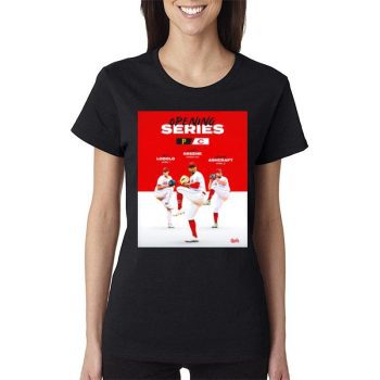 The Opening Series Trio Cincinnati Reds Women Lady T-Shirt