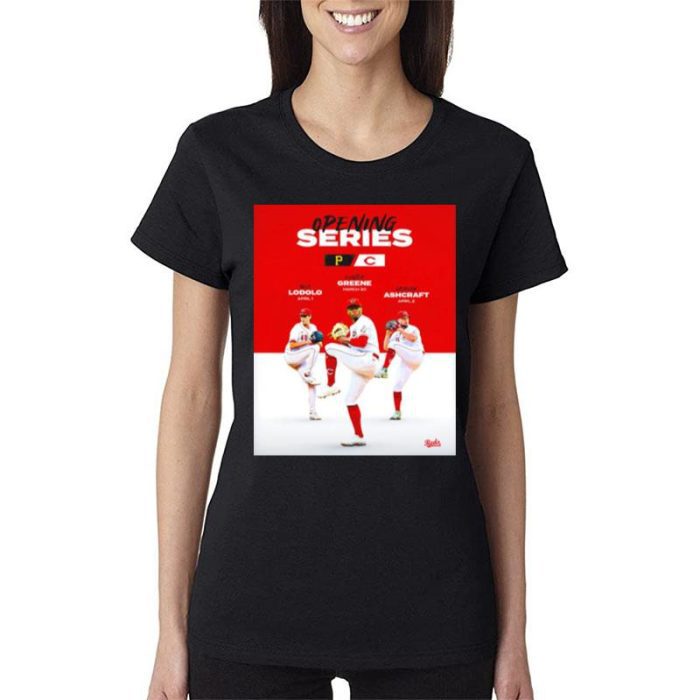 The Opening Series Trio Cincinnati Reds Women Lady T-Shirt
