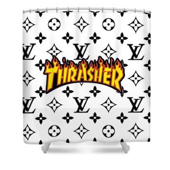 Thrasher x Louis Vuitton Luxury Shower Curtain