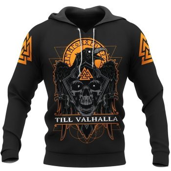 Till Valhalla - Raven - Viking Pullover 3D Hoodie IHT2217