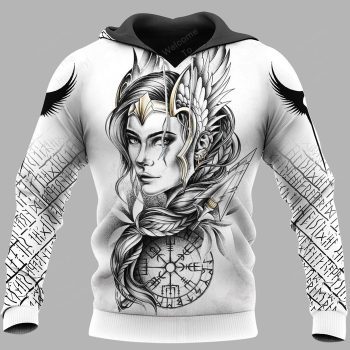 Viking Pullover Hoodie 3D - Goddess Freya - Vegvisir IHT2218