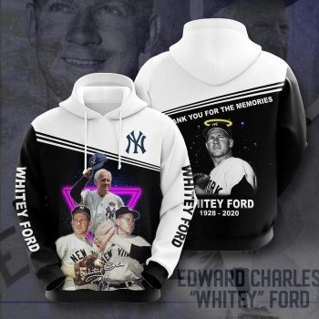 Whitey Ford 1928 2020 New York Yankees Baseball Team Thank You For Memories Unisex 3D Pullover Hoodie - Black IHT1663