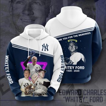 Whitey Ford New York Yankees Thank You For The Memories 3D Unisex Pullover Hoodie - Navy White IHT2390