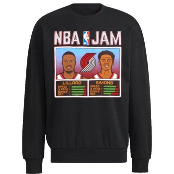 nba Jam Portland Trail Blazers Lillard And Simons Unisex Sweatshirt