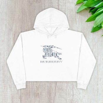 Burberry Logo Silver Luxury Crop Pullover Hoodie For Lady CPH1086