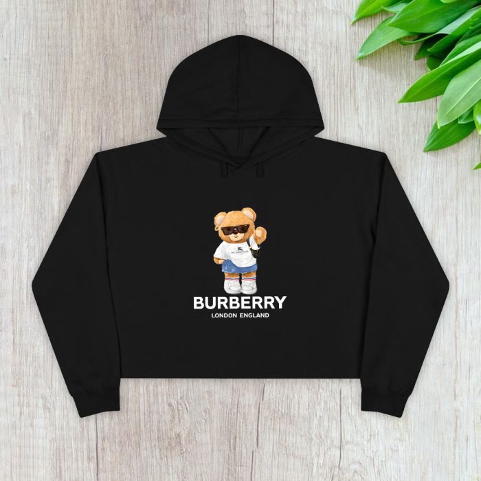 Burberry London Teddy Bear Crop Pullover Hoodie For Lady CPH1094