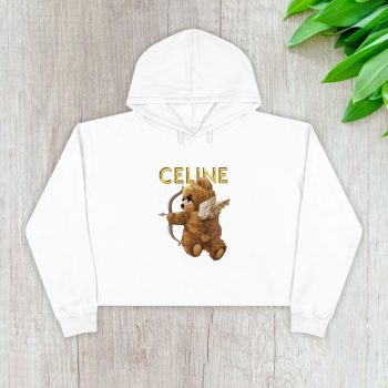 Celine Teddy Bear Gold Luxury Crop Pullover Hoodie For Lady CPH1125