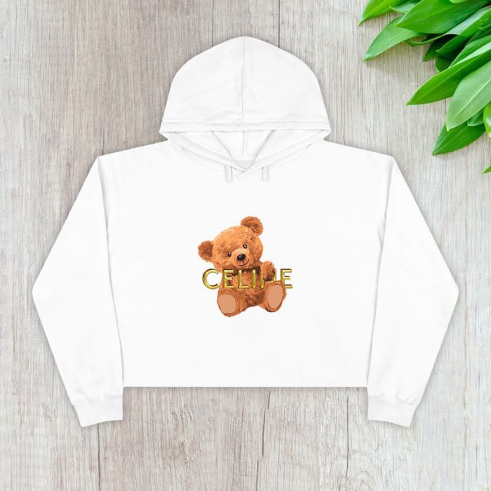 Celine Teddy Bear Luxury Crop Pullover Hoodie For Lady CPH1124