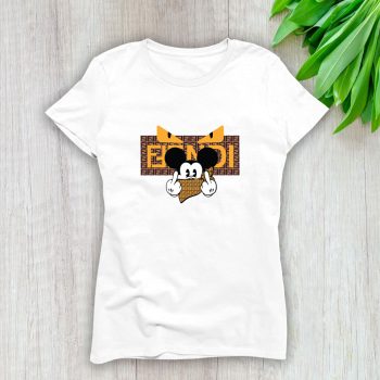 Fendi Diabolic Eyes Mickey Mouse Lady T-Shirt Luxury Tee For Women LDS1269
