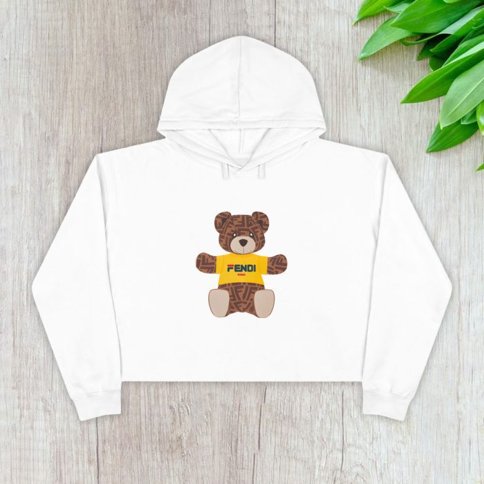 Fendi Roma Teddy Bear Crop Pullover Hoodie For Lady CPH1261