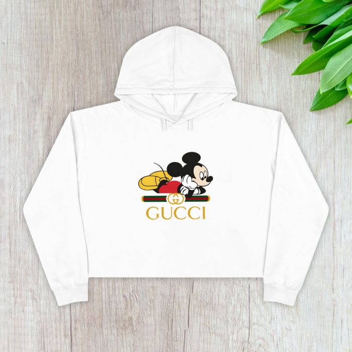Gucci Mickey Mouse Crop Pullover Hoodie For Lady CPH1384