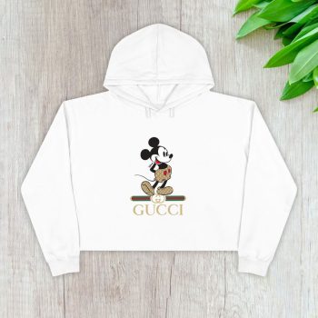 Gucci Mickey Mouse Crop Pullover Hoodie For Lady CPH1406