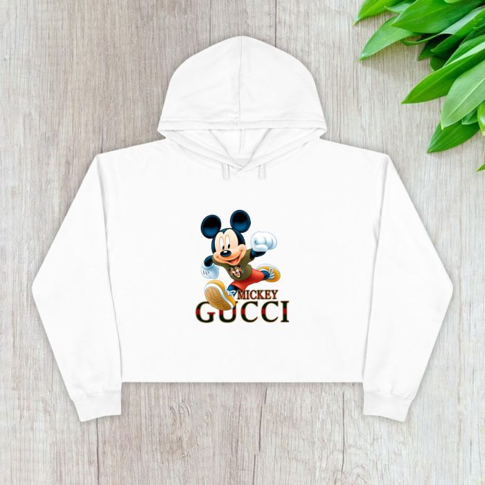 Gucci Mickey Mouse Crop Pullover Hoodie For Lady CPH1418