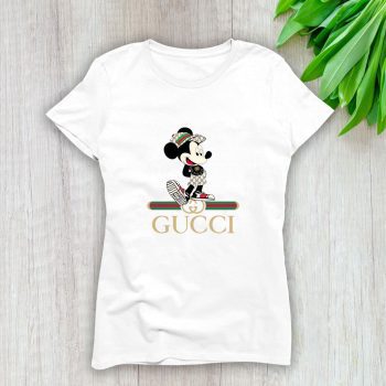 Gucci Mickey Mouse Lady T-Shirt Luxury Tee For Women LDS1382