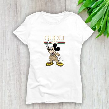 Gucci Mickey Mouse Lady T-Shirt Luxury Tee For Women LDS1417