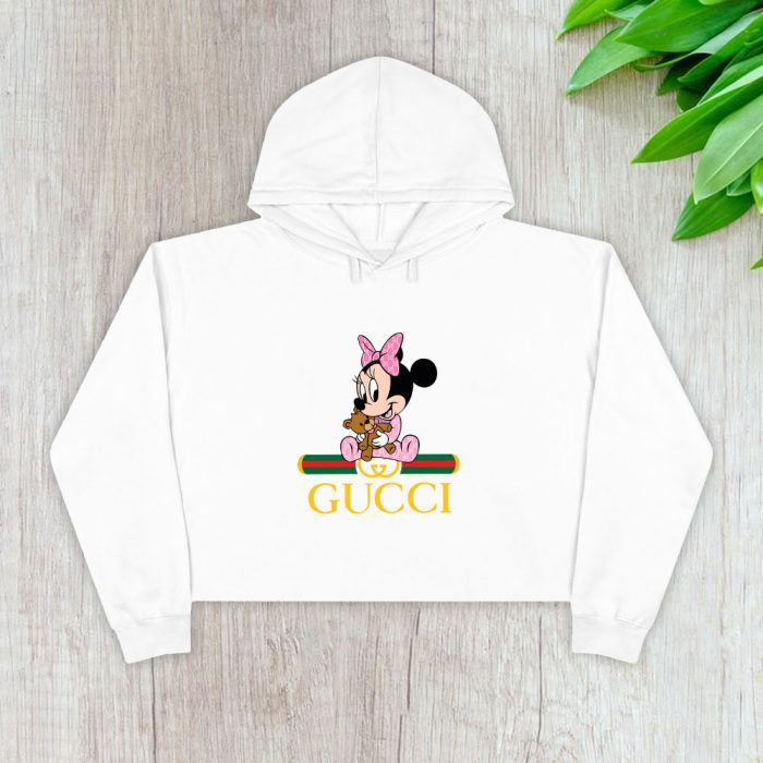 Gucci Minnie Mouse Kid Crop Pullover Hoodie For Lady CPH1338