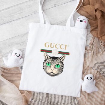 Gucci Mystic Cat Embellished Cotton Canvas Tote Bag TTB1438