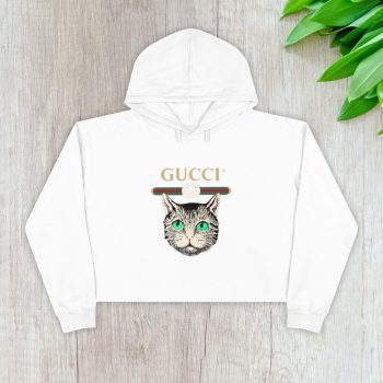 Gucci Mystic Cat Embellished Crop Pullover Hoodie For Lady CPH1438
