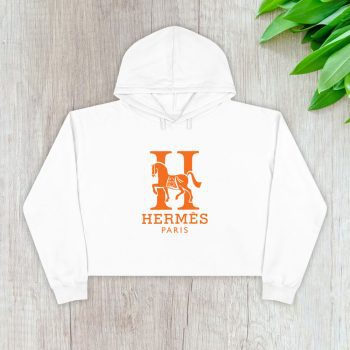 Hermes Paris Horse Original Logo Crop Pullover Hoodie For Lady CPH1504