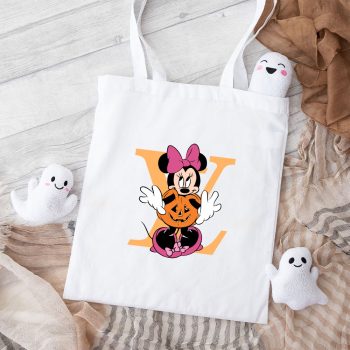 Louis Vuitton Logo Luxury Halloween Minnie Mouse Cotton Canvas Tote Bag TTB1718