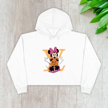 Louis Vuitton Logo Luxury Halloween Minnie Mouse Crop Pullover Hoodie For Lady CPH1718