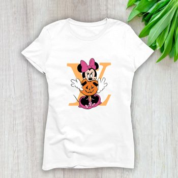 Louis Vuitton Logo Luxury Halloween Minnie Mouse Lady T-Shirt Luxury Tee For Women LDS1720