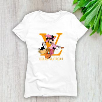 Louis Vuitton Logo Luxury Halloween Pumpkin Minnie Mouse Lady T-Shirt Luxury Tee For Women LDS1725