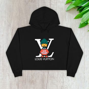 Louis Vuitton Logo Luxury Knit Duck Crewneck Crop Pullover Hoodie For Lady CPH1612