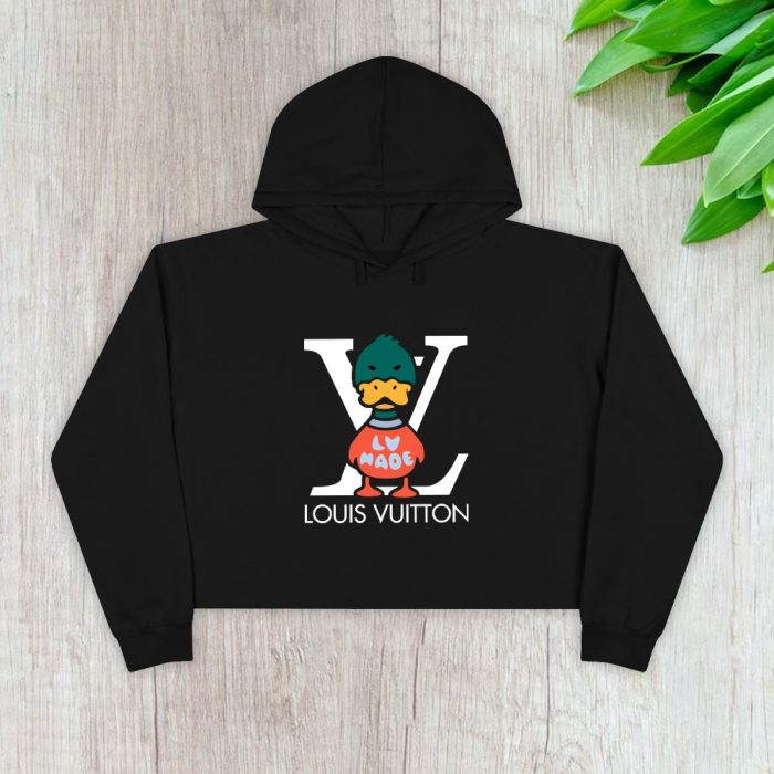 Louis Vuitton Logo Luxury Knit Duck Crewneck Crop Pullover Hoodie For Lady CPH1612
